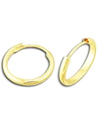14K Yellow Gold Circle Hoop Kids Earrings