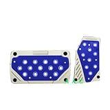 Universal Fit Silver Racing Pedal With Blue Insert - Automatic Transmission