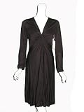 VELVET Twisted Front L/S Dress in Black