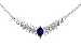 14K White Gold Marquise Sapphire &amp; Diamond Necklace