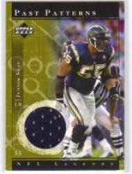 2001 Upper Deck Legends Past Patterns Jerseys #PP-JS Junior Seau - San Diego Chargers (Piece of Authentic Game-Worn Jersey) (Football Cards)