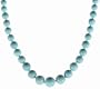 14k Yellow Gold 6-12mm Graduated Created Chinese Turquoise Necklace, 17"