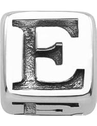 Persona Sterling Silver Sterling Silver Initial "E" Charm fits Pandora, Troll & Chamilia European Charm Bracelets