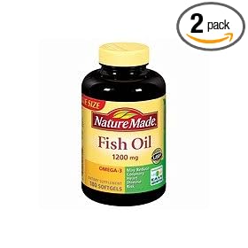Nature Made Fish Oil Omega-3 1200mg, 180 Softgels (Pack of 2)