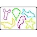 Pack of 24 WATER CREATURES Shaped Rubber Bands Glow-In-The-Dark