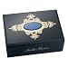 Elegant Black Hand Painted Glass Keepsake Box