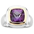 14K Two-Tone Gold Amethyst Ring