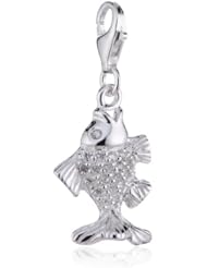VINANI brand Germany 925 Sterling Silver Charm Pendant Fish Zirconia HFI