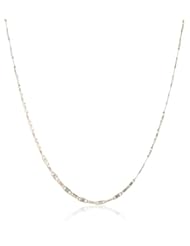 14k Tri-Color Italian Yellow, White and Rose Gold Valentino Diamond Cut Chain Necklace
