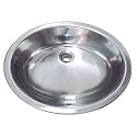 Decolav 1300-B 17-by-14-Inch Drop-in or Undermount Lavatory with Overflow, Brushed Stainless
