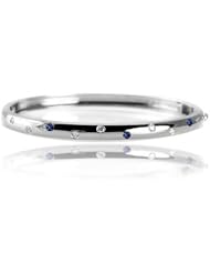 0.53ct Diamond & Sapphire Accented Bangle 14k Gold
