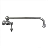 Vintage III 17 Wall Mount Pot Filler with Lever Handle Finish: Antique Brass