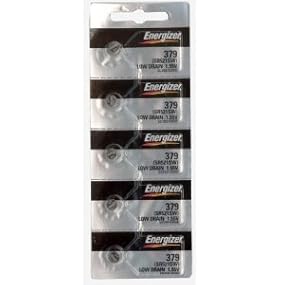 Energizer 379 Button Cell Silver Oxide Sr521sw Watch Battery (1 Pack of 5 Batteries)