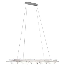 Eglo 82923A Triangolo 4 Light Pendant Light Fixture, Nickel and Chrome Frosted by Eglo