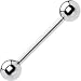 12 Gauge Steel Barbell Tongue Ring 3/4 Inches 6mm