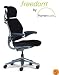 Humanscale Freedom Task Chair, Headrest, Advanced Gel Armrests, Black Fabric, Graphite Frame