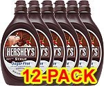 Hershey's Sugar Free Chocolate Syrup Bottle, 17.5oz 12-Pack
