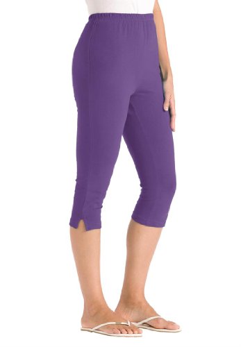 Woman Within Women's Plus Size Capri Length Stretch Knit Leggings