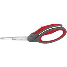 Clauss Titanium Bonded Spring Assisted Shears, 9", Red/Gray (18073)