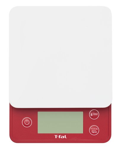 T-fal 【パン作りにも便利な0.1g単位の高精度・g/ml切り替えで液体(水)計量もラクラク】 キッチンスケール オプティモ ルビーレッド BC2001J2