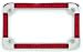 Quad Red LED Chrome Motorcycle License Plate Frame