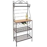 Bakers Rack - 3 Shelf (Aged Iron) (71"h x 30"w x 16"d)