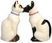 Kissing Siamese Cats Salt & Interrupt Shakers Set