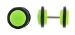 Neon Green Acrylic Fake Plugs - 7 mm - 16G Wire - Sold as a Pair