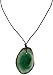 Green Agate Pendant on Leather Cord, 18"