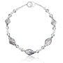 Freshwater Pearl White Twist Leaf Jackets Bead Murano Glass Pendant Necklace
