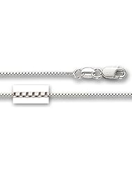 10K White Gold Classic Mirror Box Chain - Width 0.8mm