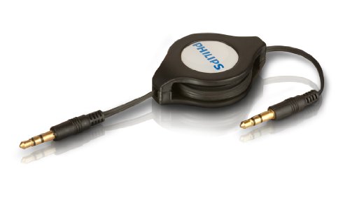 Philips SWR2110/27 Retractable 3.5mm Audio Cable (3.2 Feet, Black)
