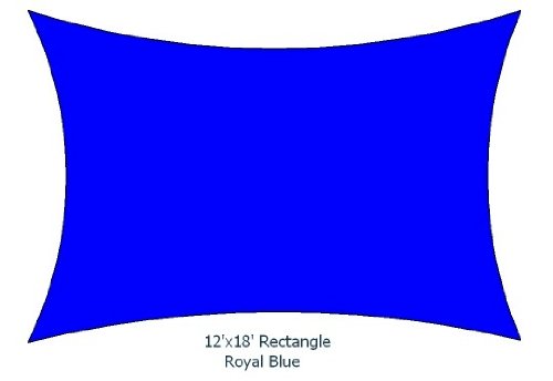 12' X 18' Royal Blue Color Premium Quality Heavy Duty Sun Shade Sail Made in USA