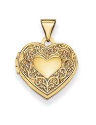 Genuine IceCarats Designer Jewelry Gift 14K Scroll Heart Locket