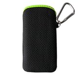 Universelle Handytasche / Rubbercase / Schutzhülle für Sony Ericsson T715, C901 GreenHeart, J105 Naite, Aino, Yari, S312, W205, T707, W995, C903, C901, W395, C510, W508, W715, W705, G705 - Farbe: schwarz/apfelgrün - inklusive Original arcotec Handybändchen/Schlüsselband