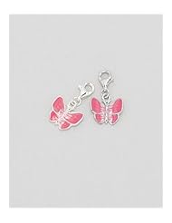 Butterfly Colored Enamel Charm In 92.5 Sterling Silver