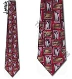 Jerry Garcia Neck Ties Megaliths Silk Red Ties