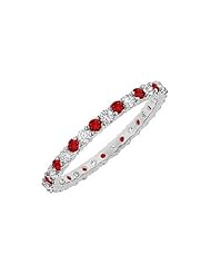 Ruby and Diamond Eternity Bangle 14K White Gold - 6.00 CT TGW