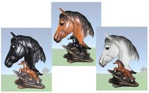 "Wild and Free" Horse Head Statue Horse Figurine