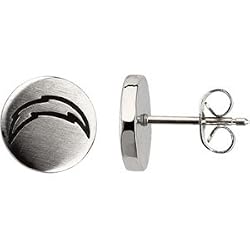 Stainless Steel San Diego Chargers Logo Stud Earrings