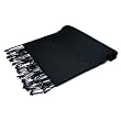 100% Pashmina BLACK Shawl Wrap. Woman's Scarf.