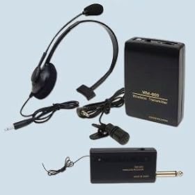 Professional Wireless Headset and Lavalier Clip-on Karaoke Microphone System by Matrix