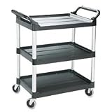 Review RUBBERMAID  / RUB342488BLA - Three-Shelf Plastic Utility Cart