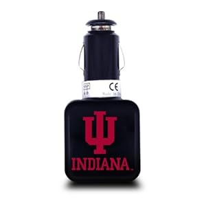NCAA Indiana Hoosiers Dual USB Car Charger with USB Charge/Sync Cable for Apple iPhone, iPod, and iPad