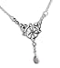 Sterling Silver Celtic Knot Four Point North Star with Genuine Rainbow Moonstone Drop 17