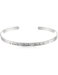 Sterling Silver "Dont Look Back" Cuff Bracelet, 7"