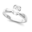 14K White Gold Oval Cut Diamond Solitaire Engagement Ring - 1.00 Ct.