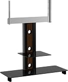 Optimum Elmob Lynx LY1931 - Cantilever Television Stand - 1100mm 2 Shelf, Black Glass - Black Aluminium