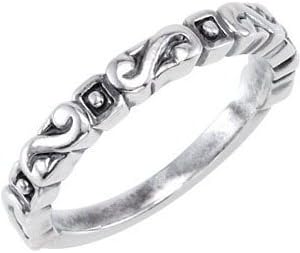 10K X1 White Gold Stackable Metal Fashion Ring Size 6