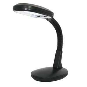 Home Design, 14 Inch Tall, Fluorescent Desk Lamp (Black)